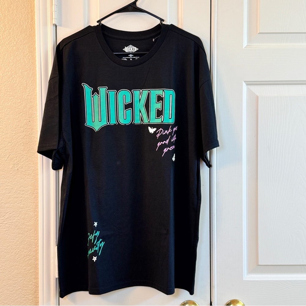 Wicked Shirt T-Shirt Short Sleeve Tee‎ Black Green Pink Women XL Universal NEW